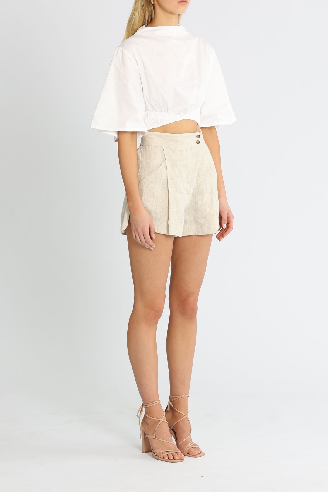 Shona Joy Luna Asymmetric Short beige