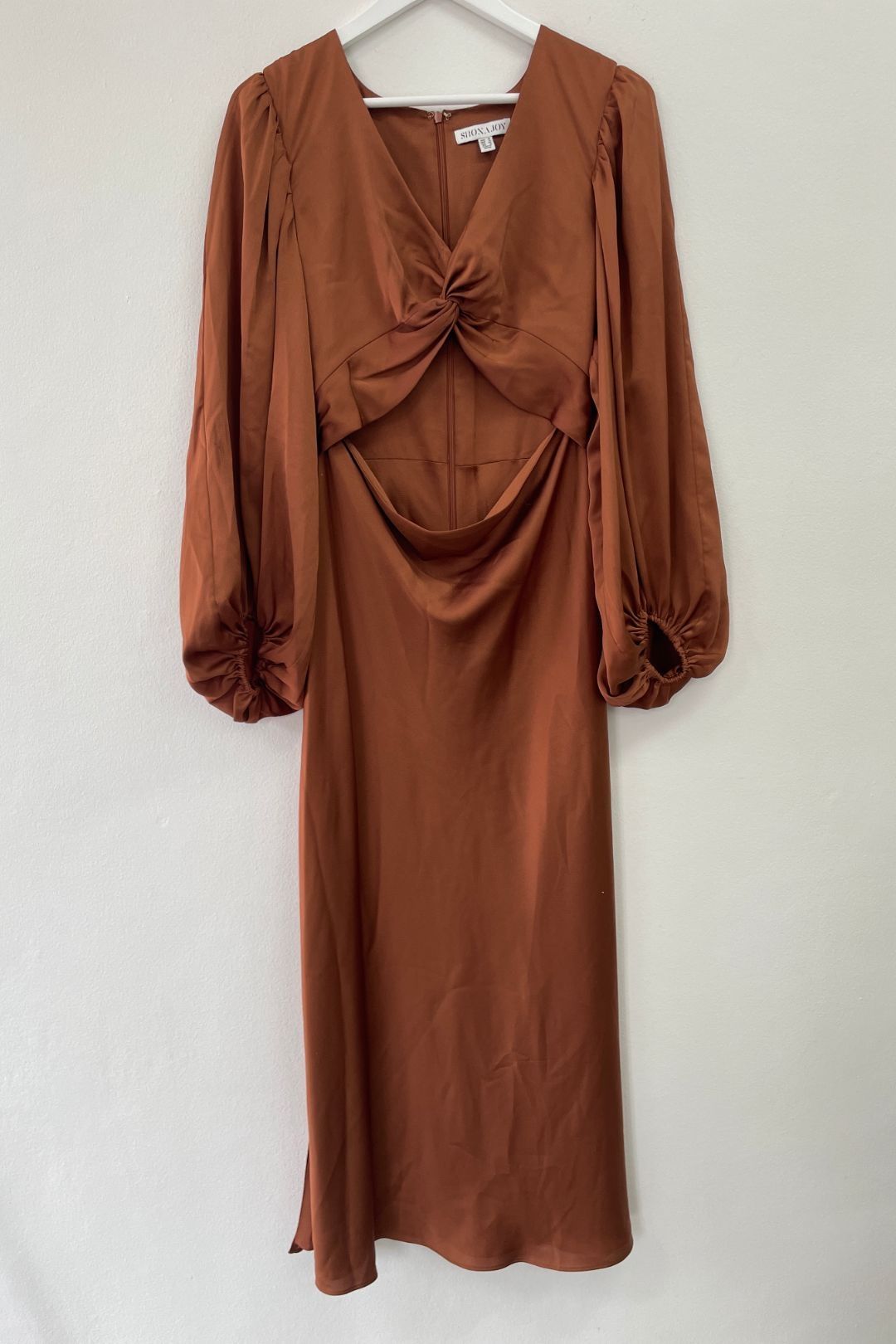 Shona Joy - Luxe Twist Front Copper Midi Dress 