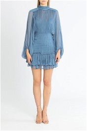 Shona Joy Noemi Ruched Mini Dress Blue