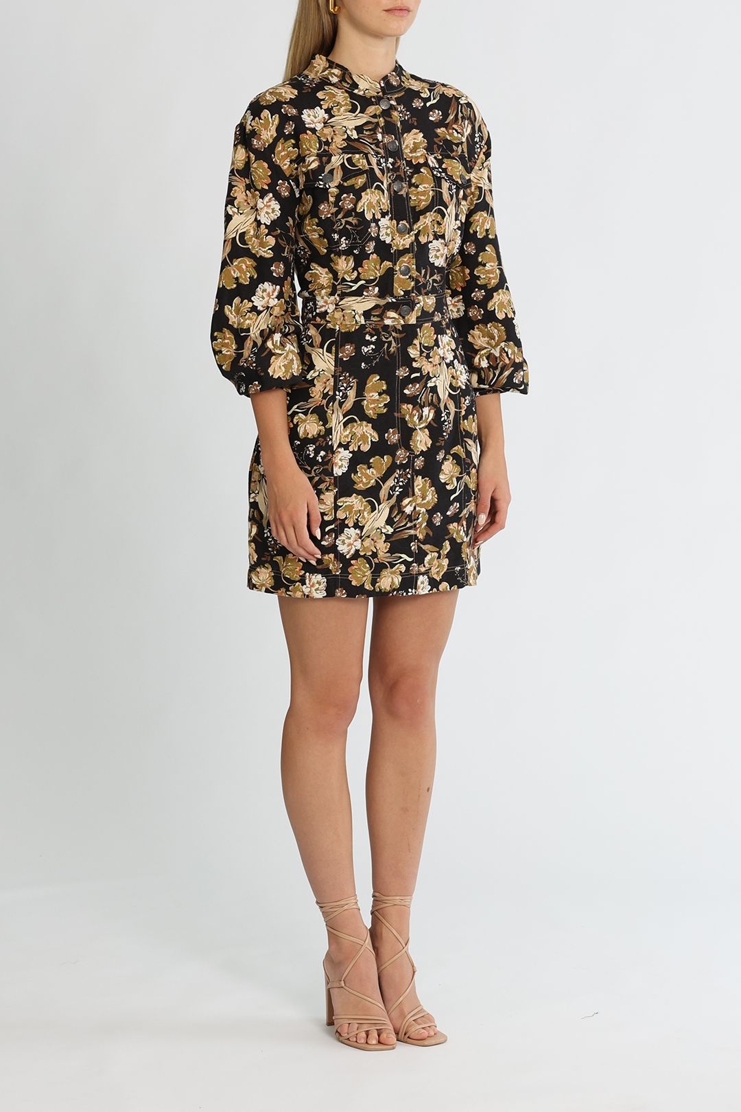 black palermo puff sleeve mini dress Shop the Palmer Mini Dress - Black main image 0
