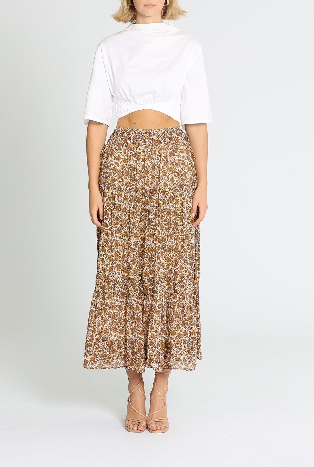 Shona Joy Pintuck Midi Skirt 