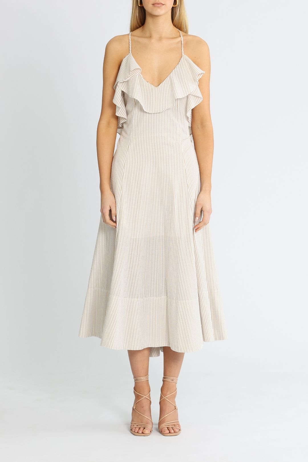 Shona Joy Sabina Cross Back Midi Dress backless