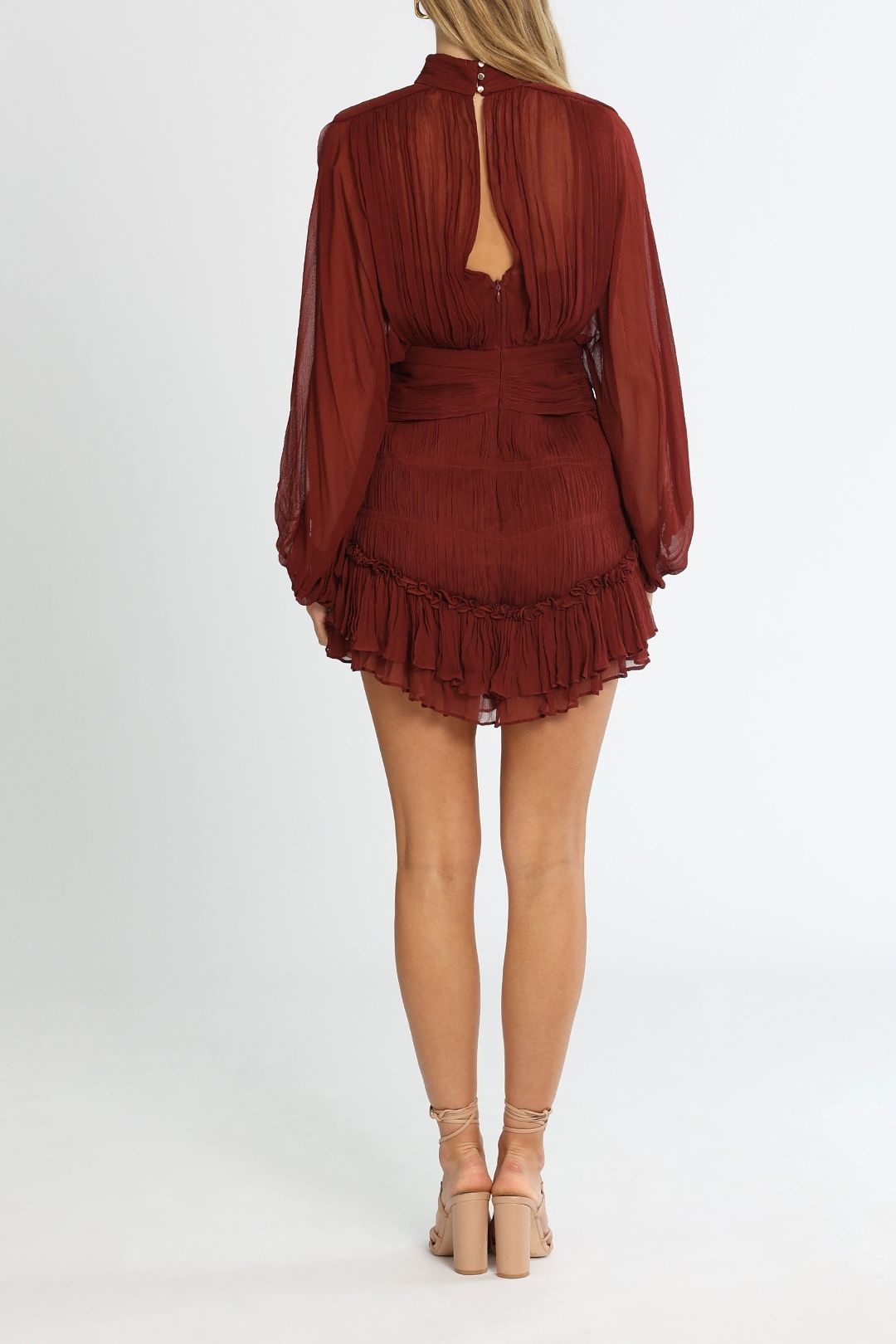 shona joy red mini dress Shona Joy Clemence Long Sleeve Mini Dress Red  Size 8  Rent a Dress