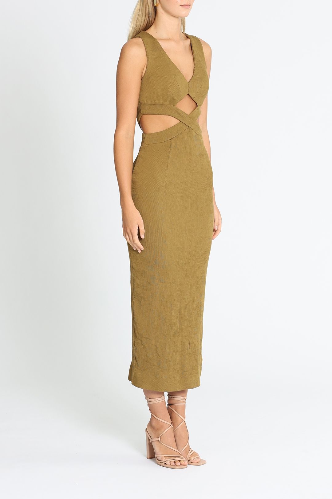 green emerald velvet dress Lani Plunged Cut Out Maxi Dress | Black | Dresses main image 0