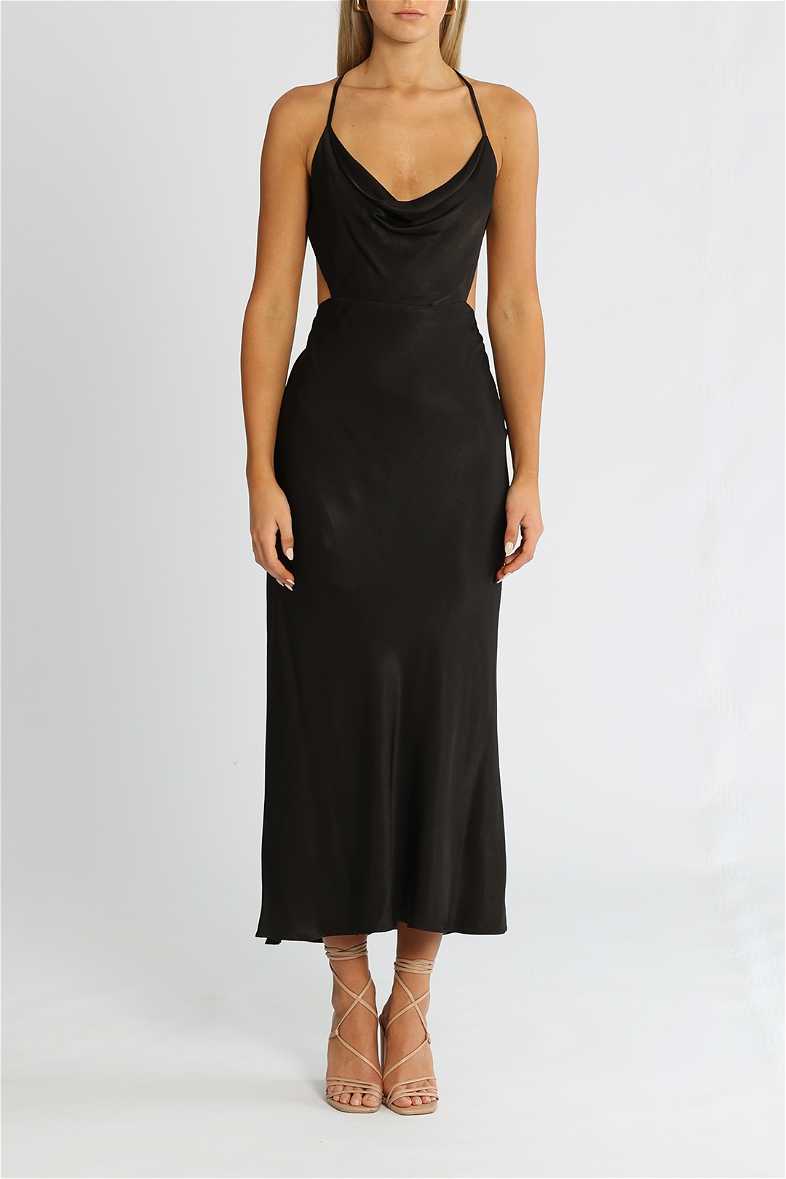white christmas dresses Shona Joy Simone V Neck Cut Out Midi Dress in Cumin – Coco & Lola main image 1