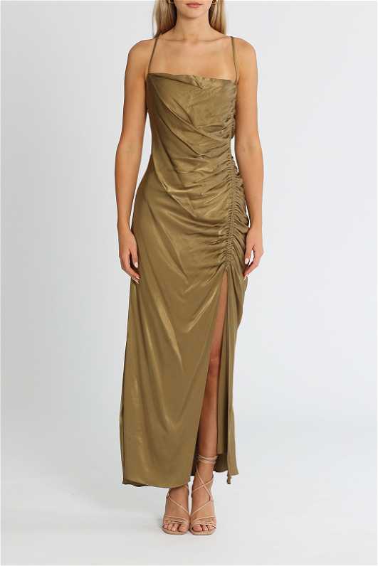 shona joy thalia bias ruched midi dress Shona Joy