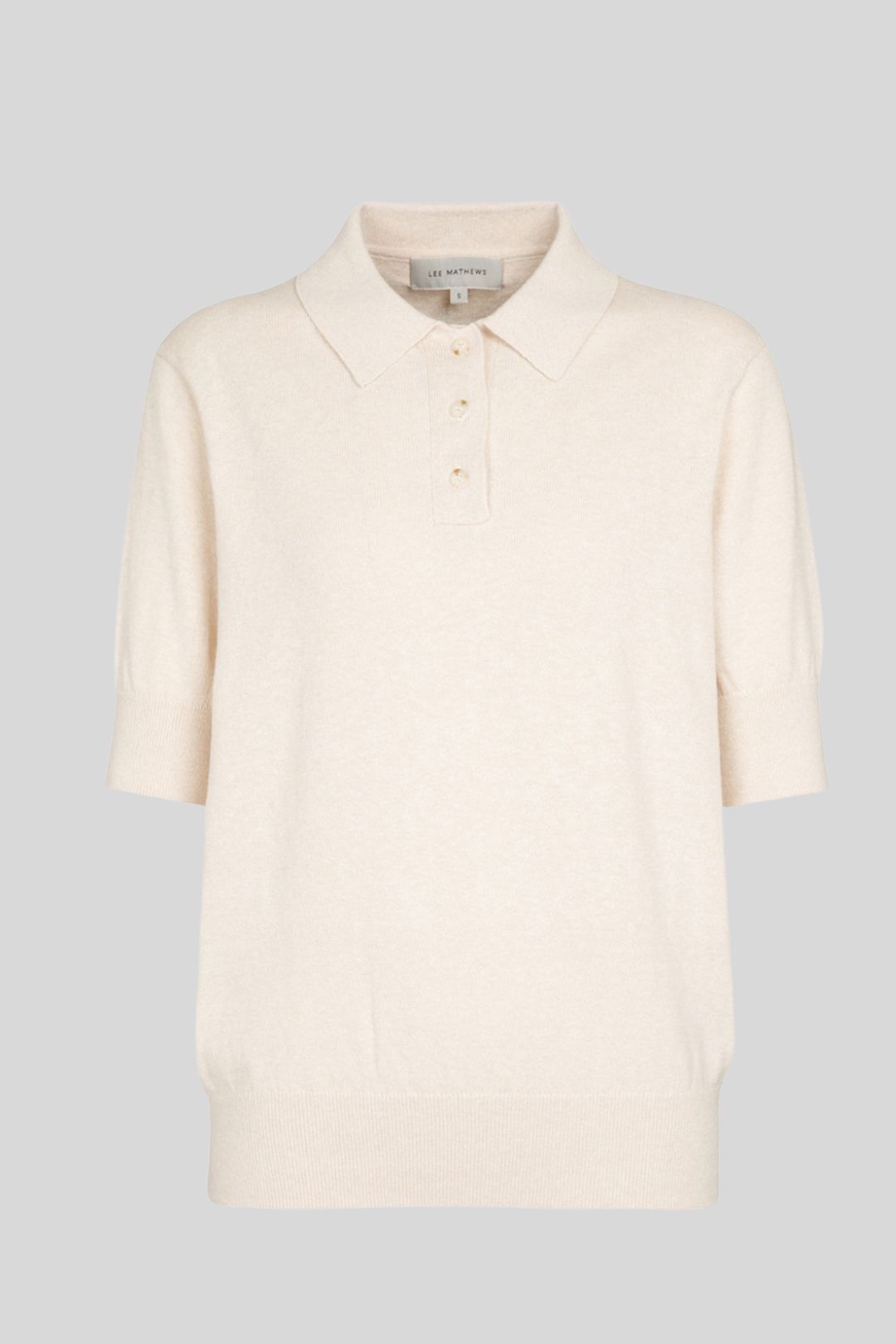 Short Sleeve Knit Shirt in Cream