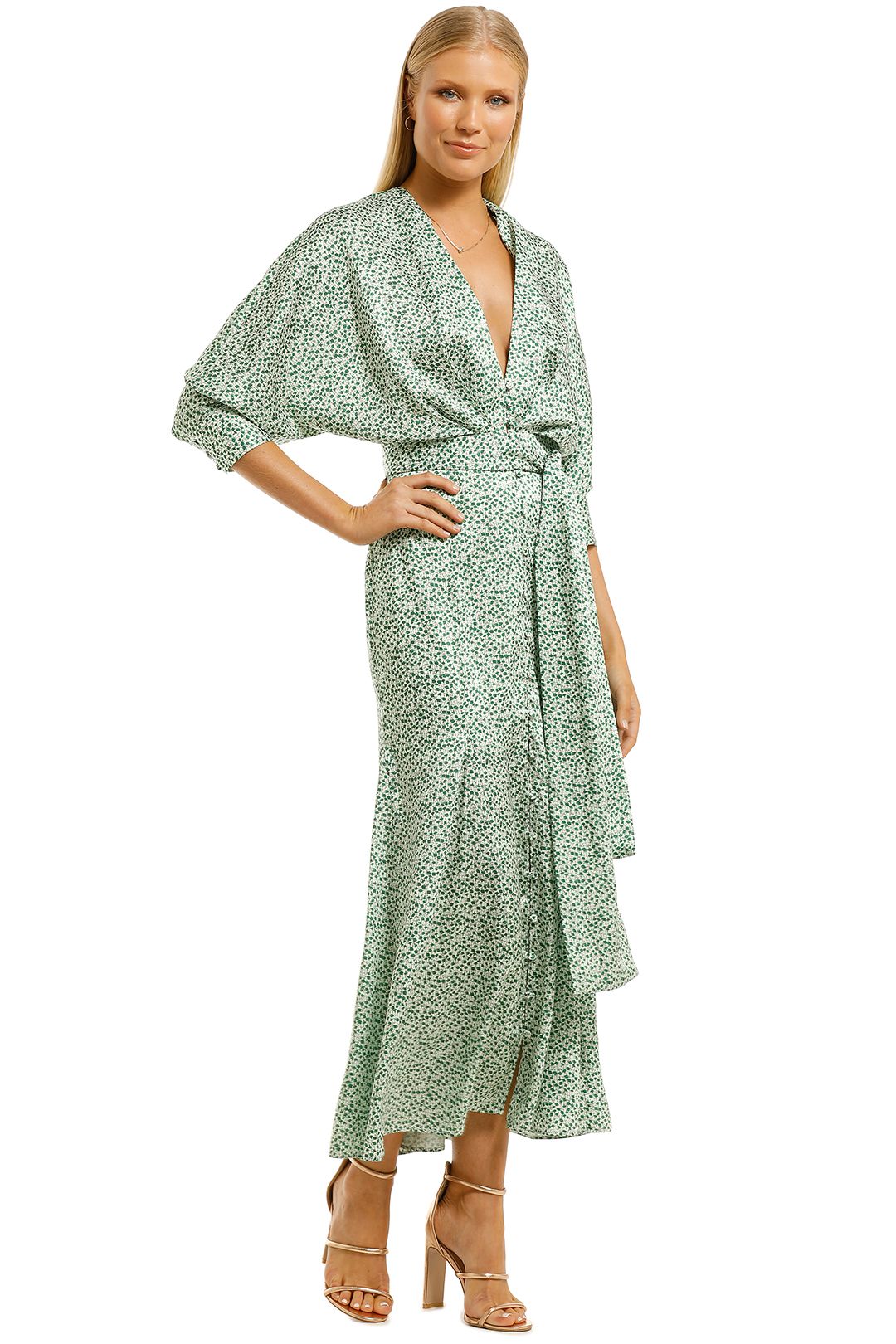 green emerald velvet dress Significant Other Ally Maxi Dress 2