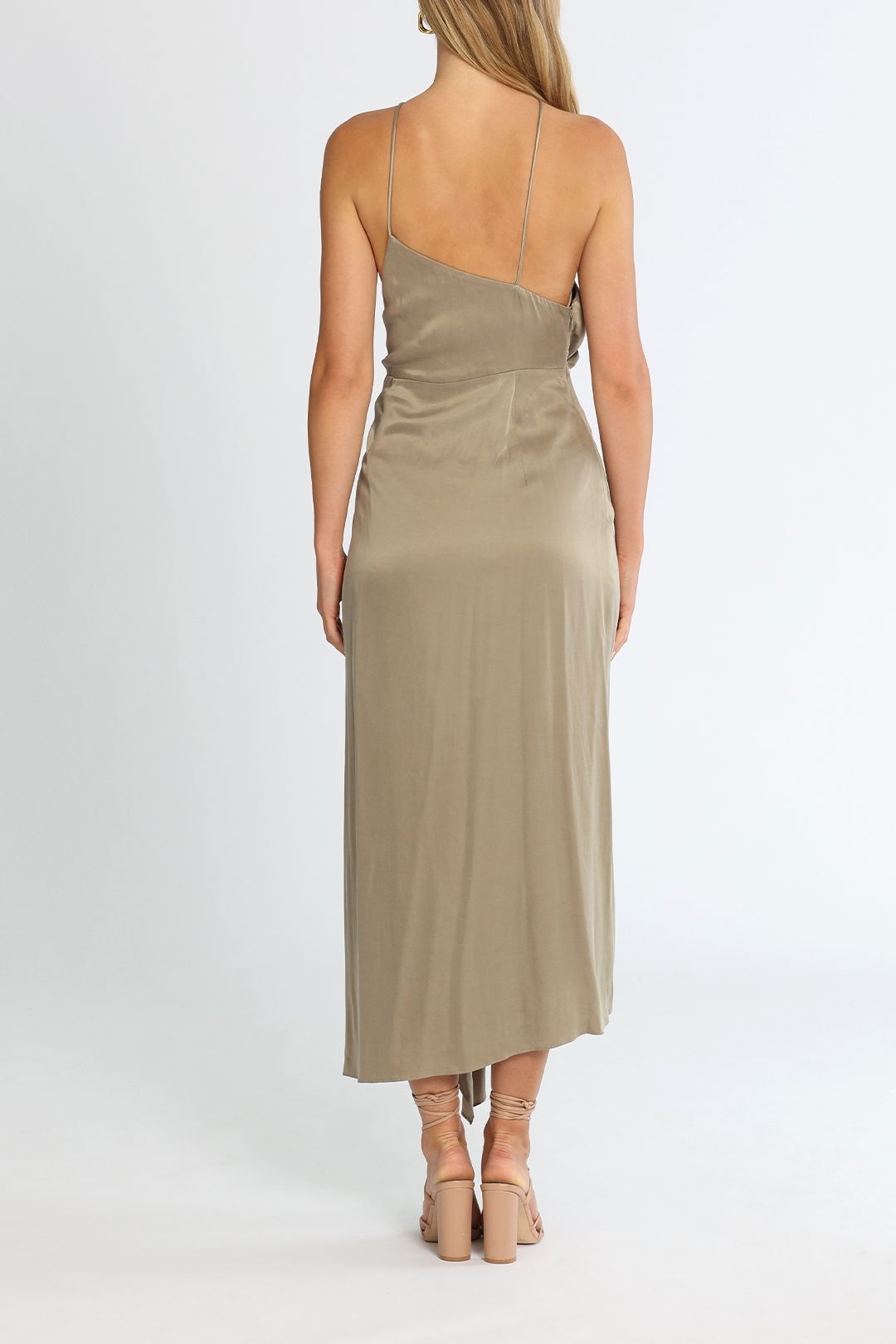Significant Other Athena Dress Taupe Asymmetrical