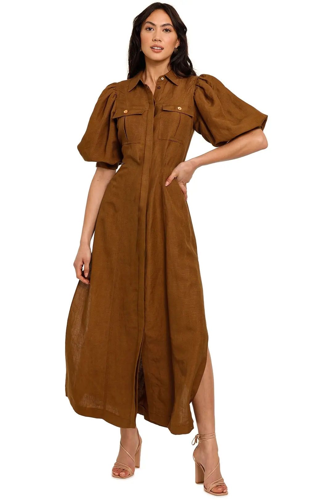 Significant Other Hazel Dress Chocolate midi