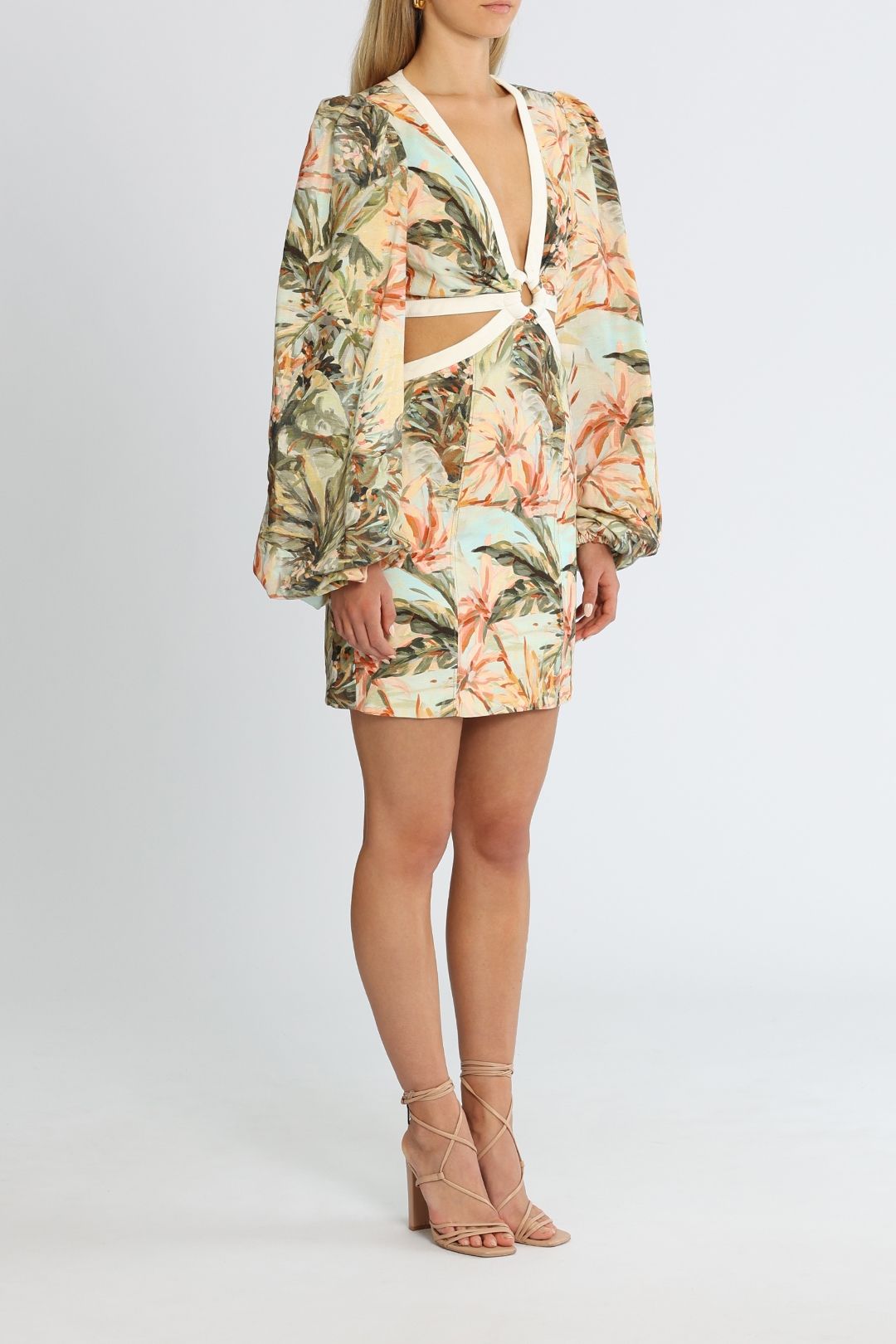 Significant Other Madrid Dress Painted Floral Print Cutout