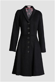 Review Single Breasted Black Swing Coat