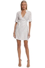 SIR the Label - Luca Wrap Dress - White Polka - Front