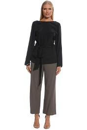 SIR the Label - Margeaux Long Sleeve Wrap Top - Black - Front