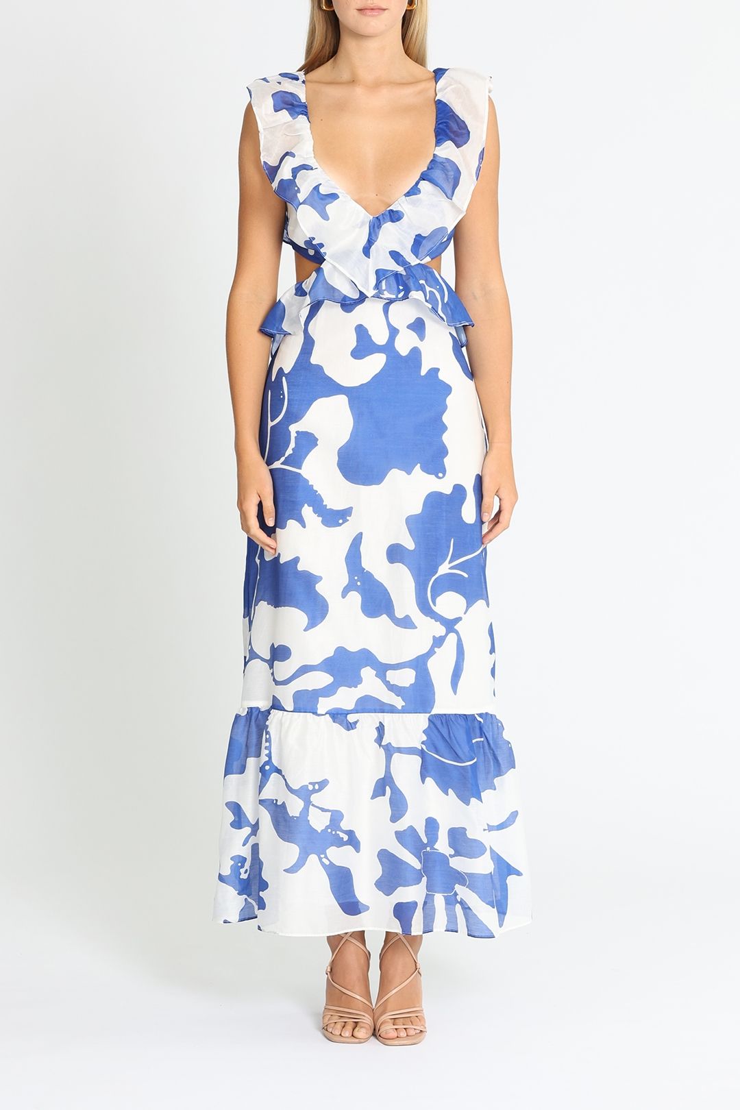 chinese dress ladies Rent SIR The Label Strobe Silk Chiffon Maxi Dress main image 0