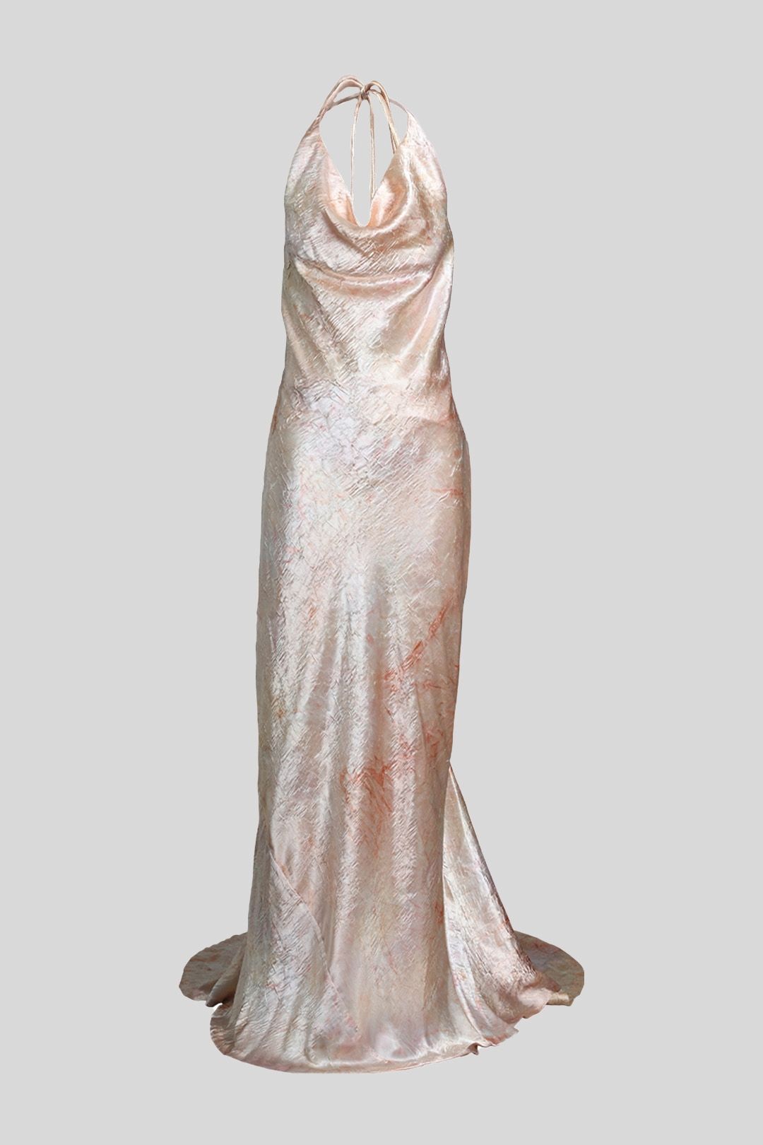 Calvin klein pearl neck ruffle draped evening gown hot sale