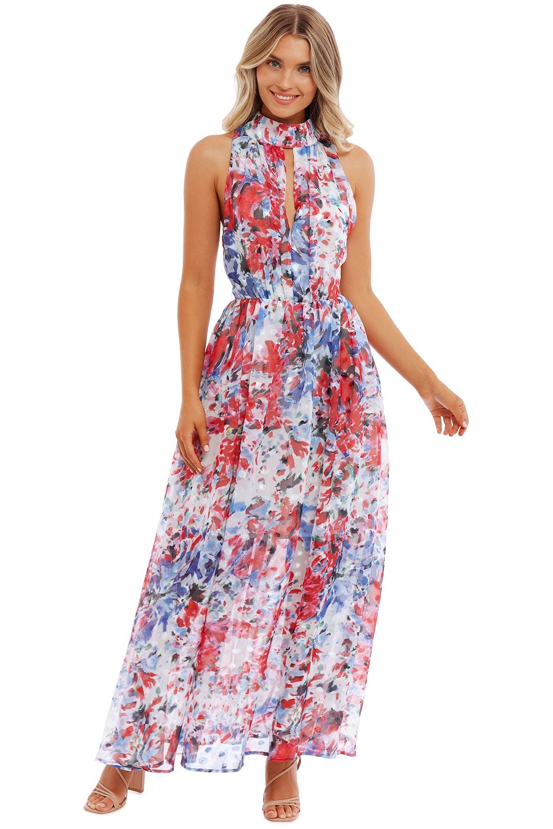 Flora Mirage Halter Maxi Gown