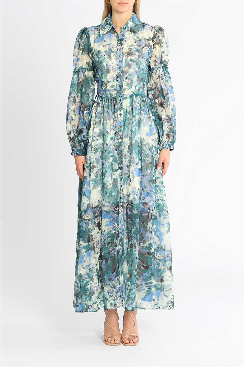 Hire Maxi Shirt Dress in Blue | Sofia Irina | GlamCorner