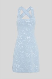Aje Soleil Knit Mini Dress in Blue