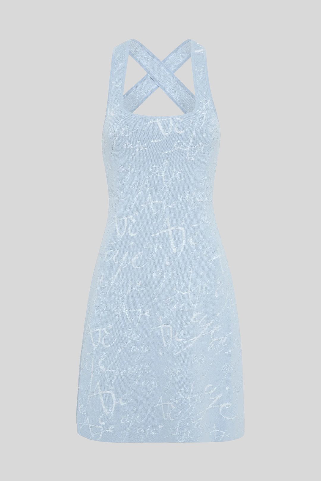 Aje Soleil Knit Mini Dress in Blue