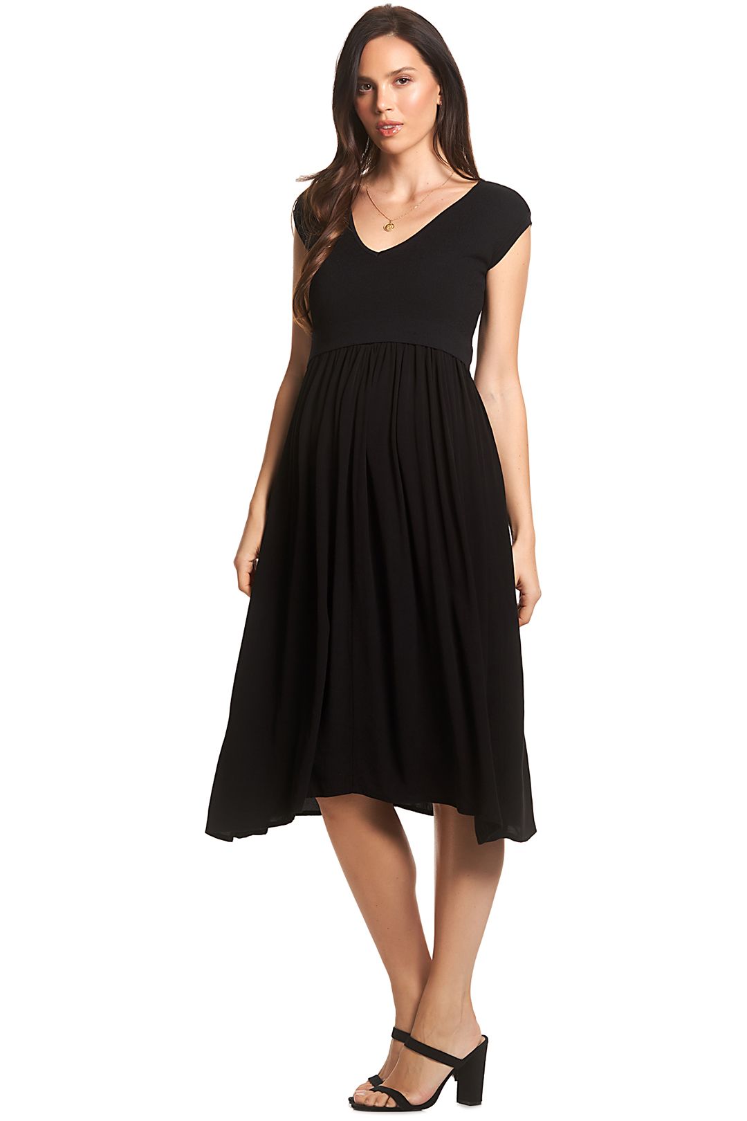 Soon-Maternity-Francis-Feeding-Midi-Dress-Black-Front