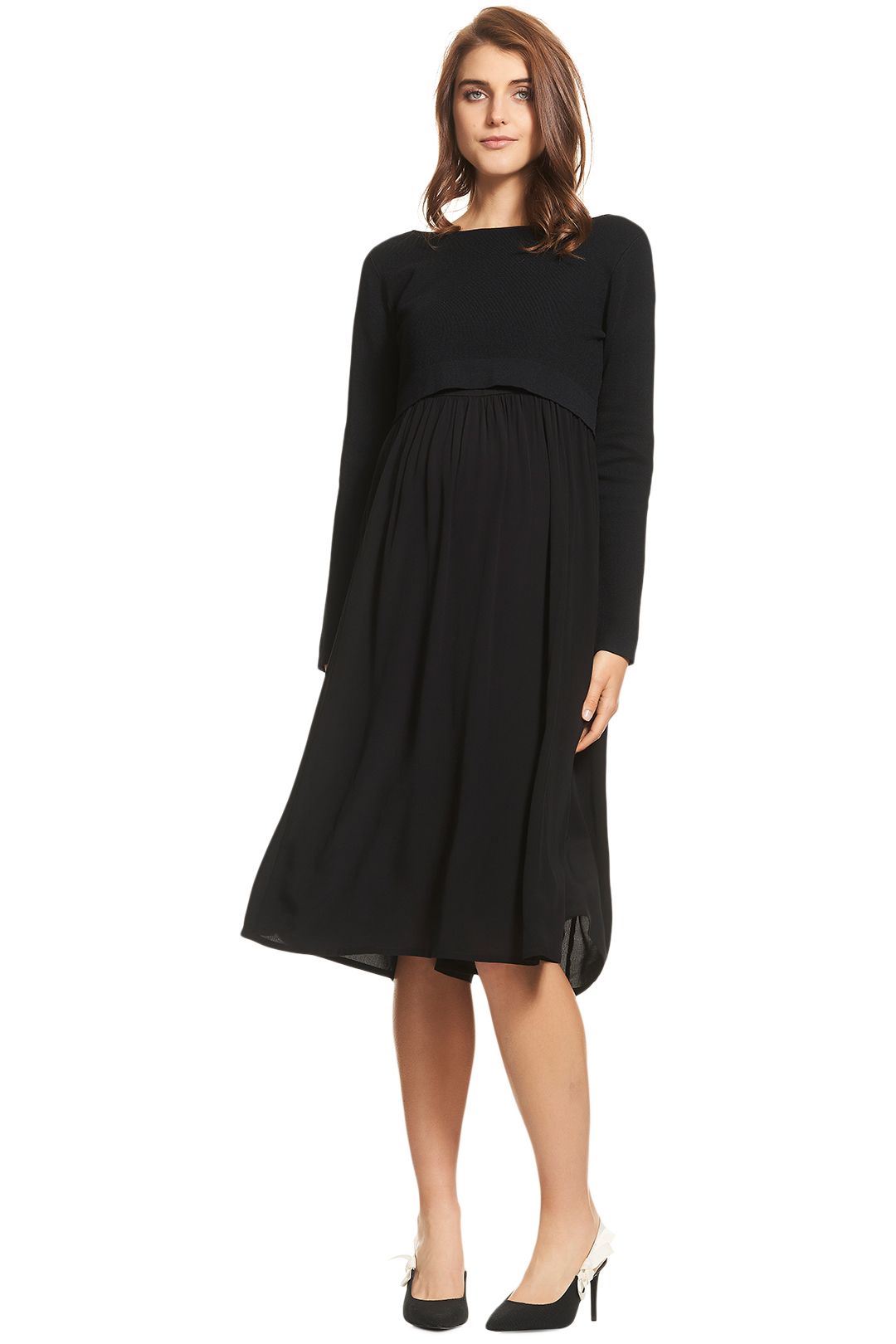 Off Shoulder Long Sleeve Maternity Dress – Fanxity