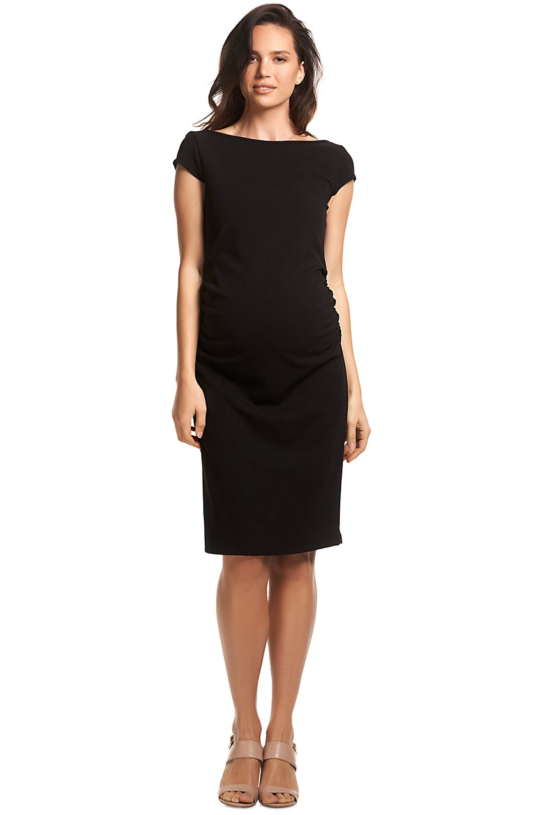 Leo Cap Sleeve Dress - Black by Soon Maternity for Hire