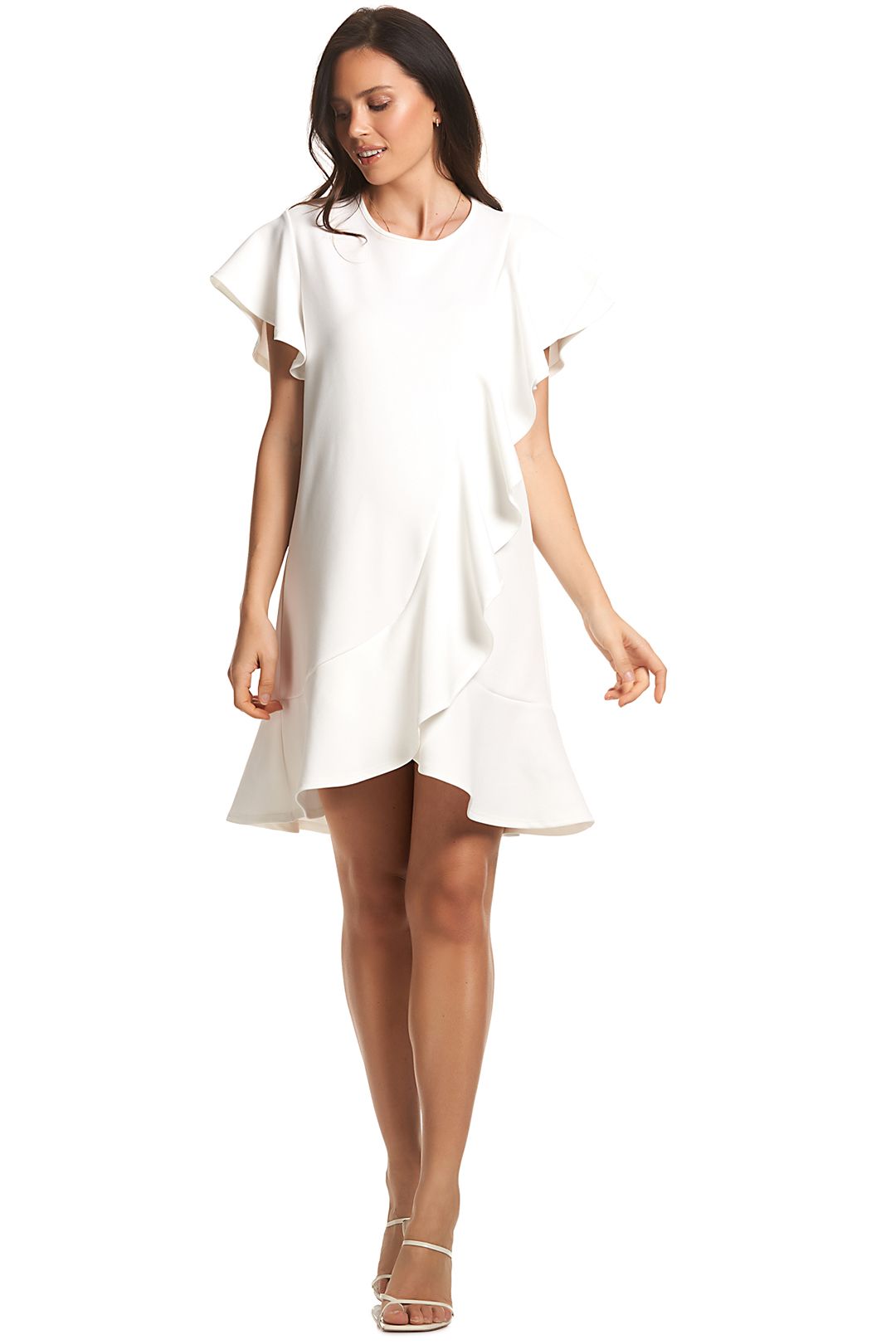 Soon-Maternity-Sarah-Ruffle-Dress-Ivory -Front