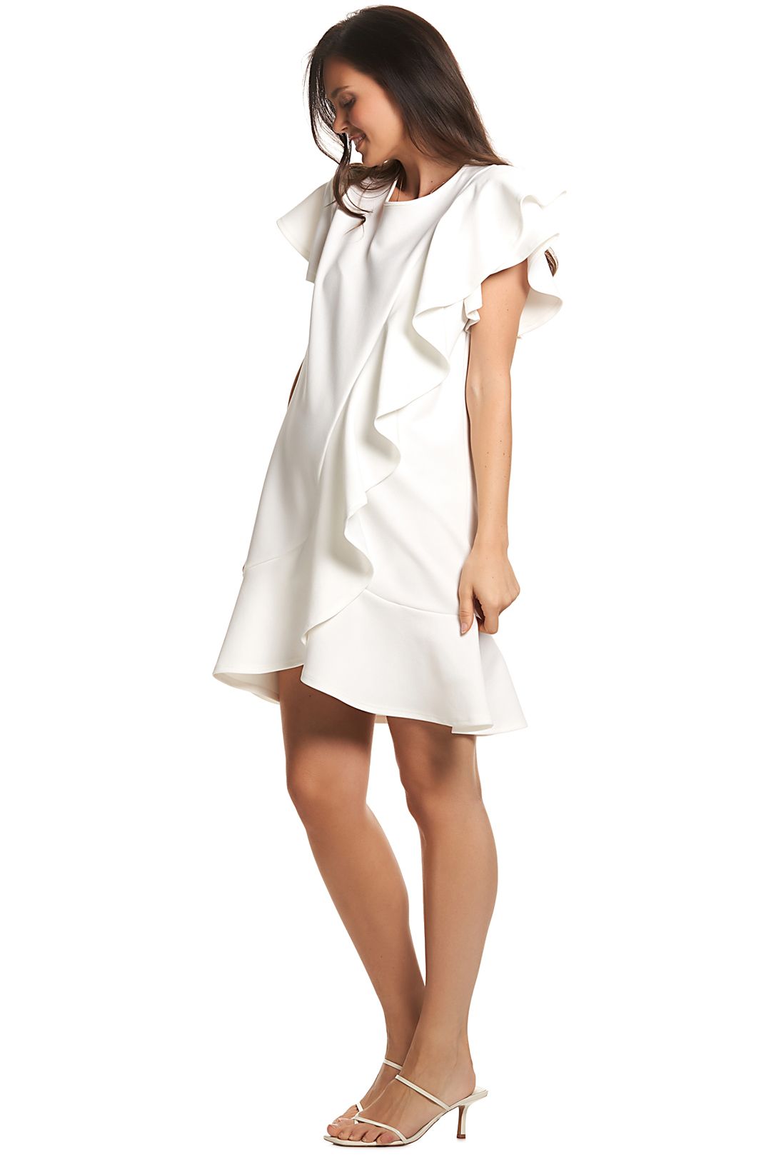 Sarah Ruffle Dress - Ivory by Soon Maternity for Hire | GlamCorner