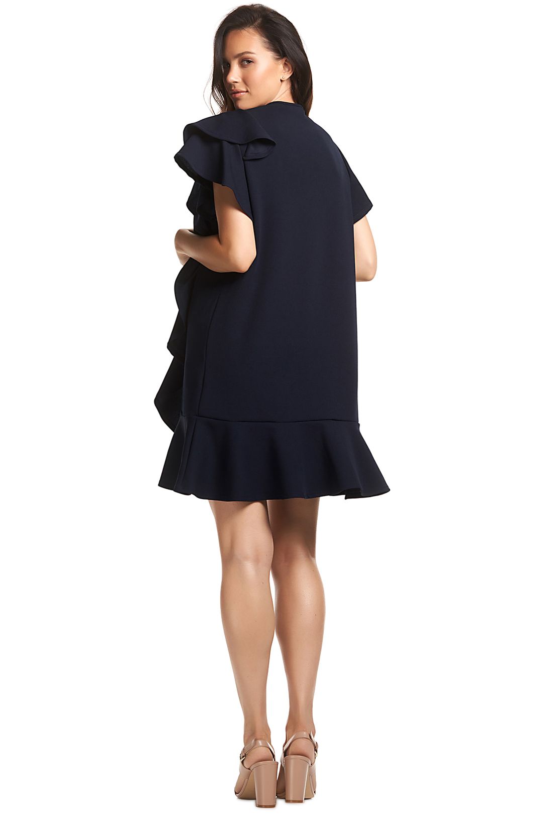 Sarah Ruffle Dress - Navy by Soon Maternity for Hire | GlamCorner
