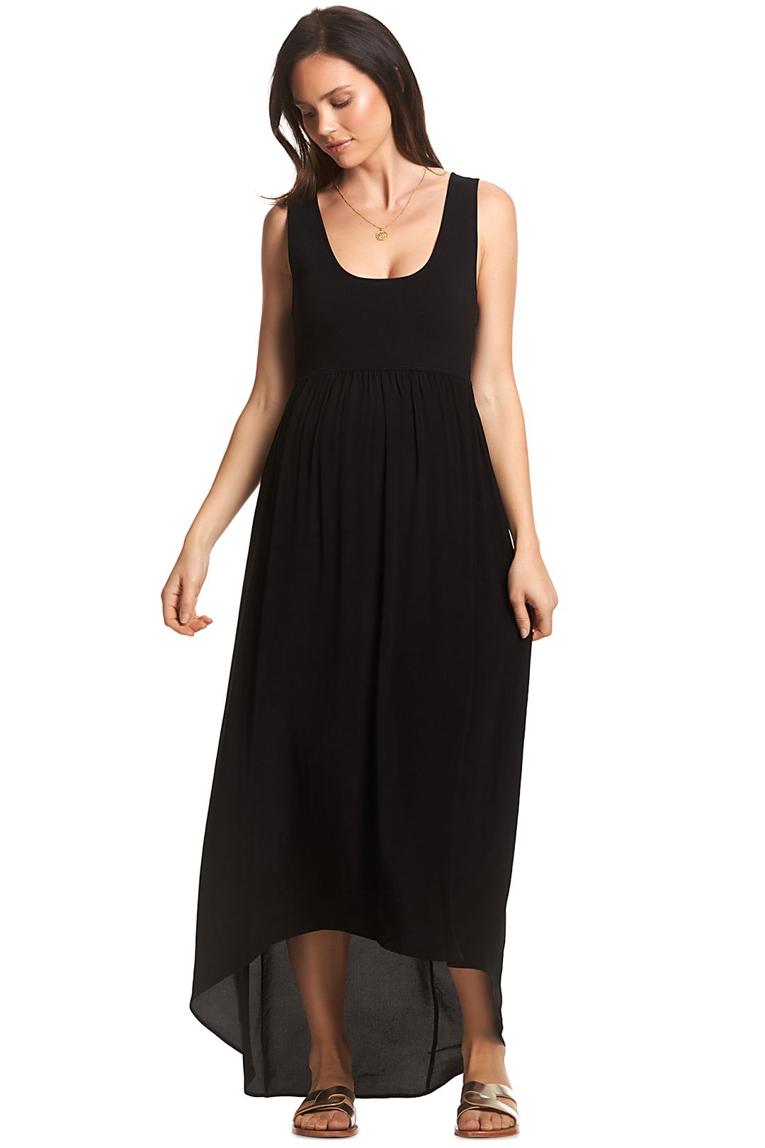 Soon-Maternity-Sia-Maxi-Dress-Black-Front