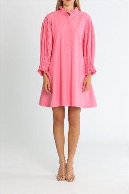 focus pleat smock mini dress in powder blue sovere Simkhai Women's Cleo Cotton Mini Dress in Periwinkle Sky, Size 6
