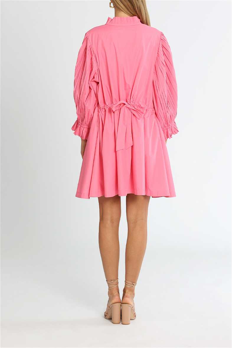 focus pleat smock mini dress in powder blue sovere Light Blue Tiered Pleated Mini-Dress main image 1