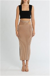 SOVERE Pivot Knit Midi Skirt Copper