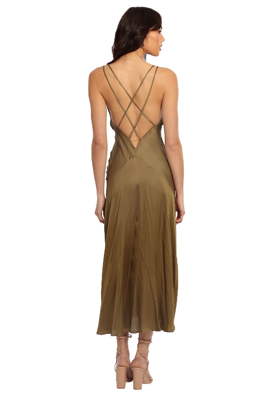 Hire Boudoir Slip Dress in Olive Spell GlamCorner