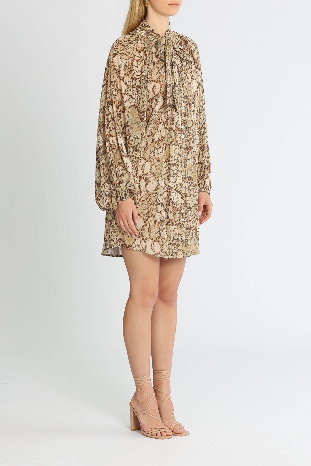 Spell 1985 Shirt Dress Tie Neck