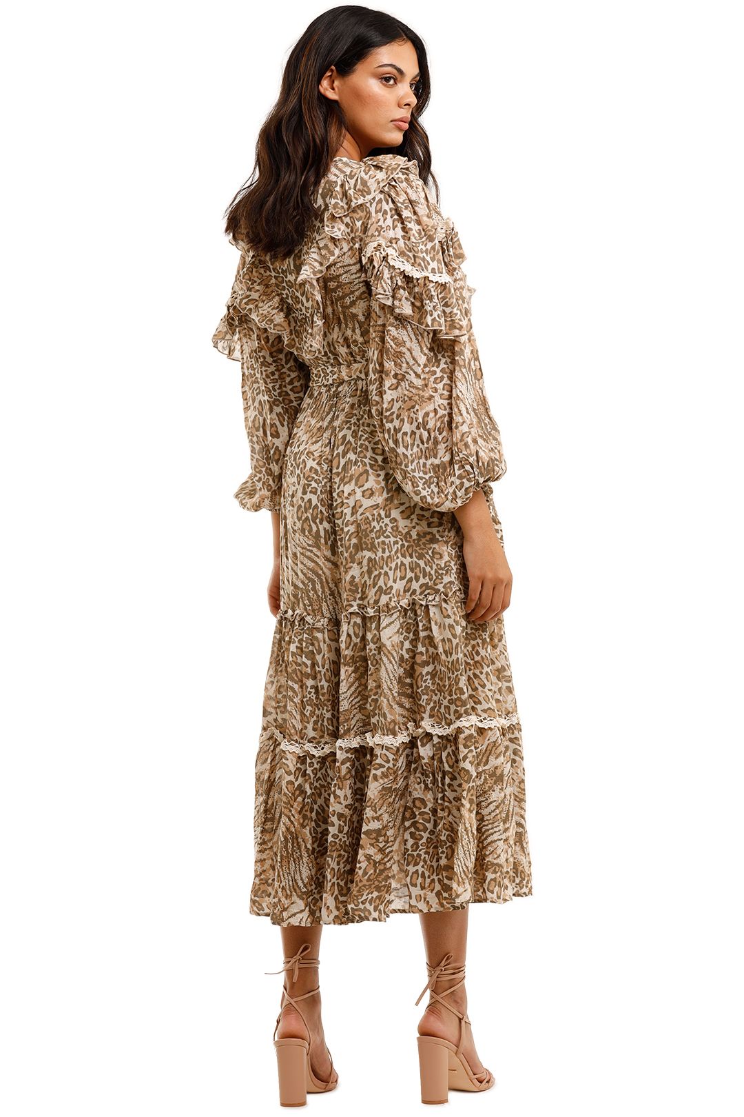 Spell Ada Gown Leopard Long Sleeve