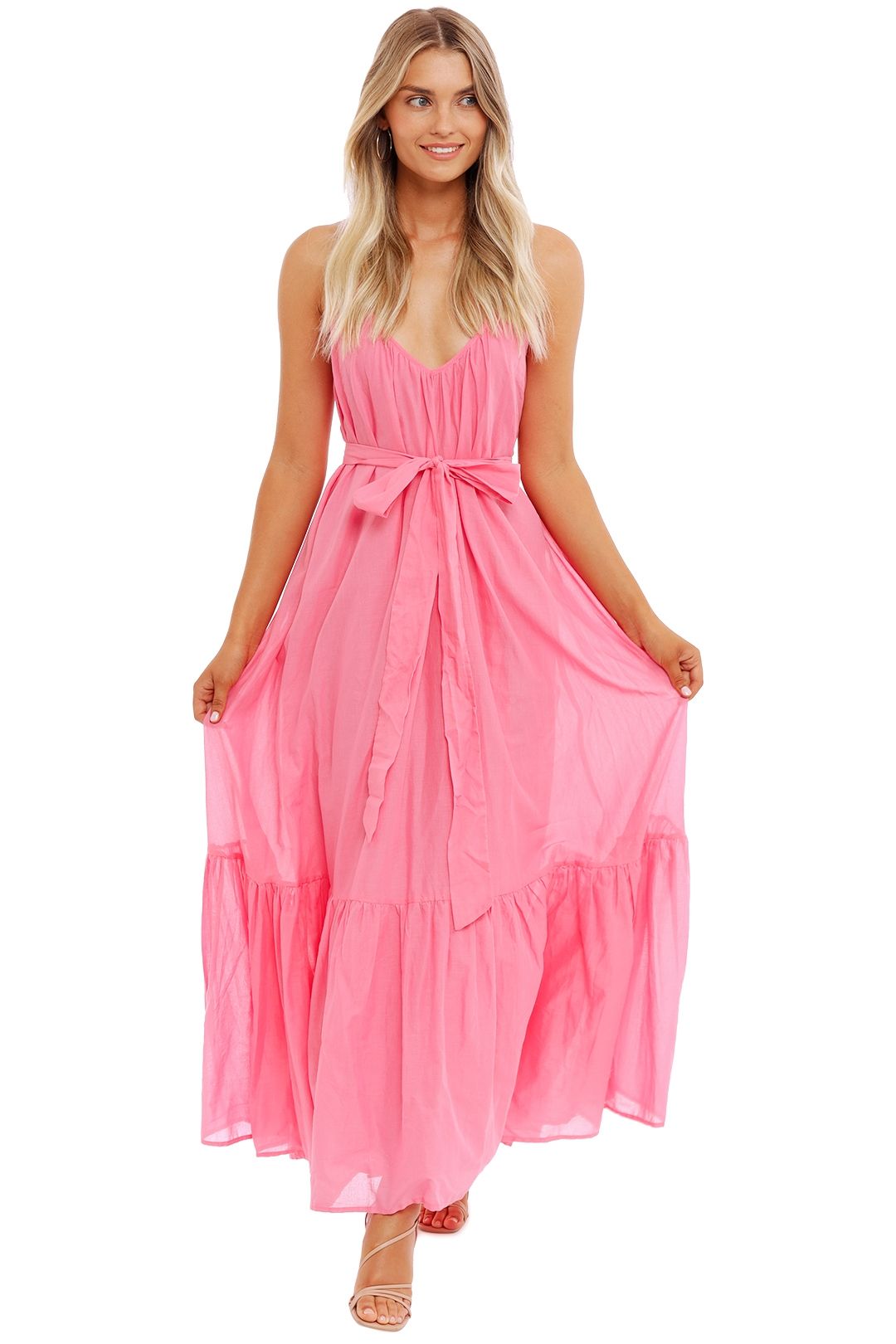 open lace back dress Dream Spell Maxi Dress Natural/Dusty Pink / L