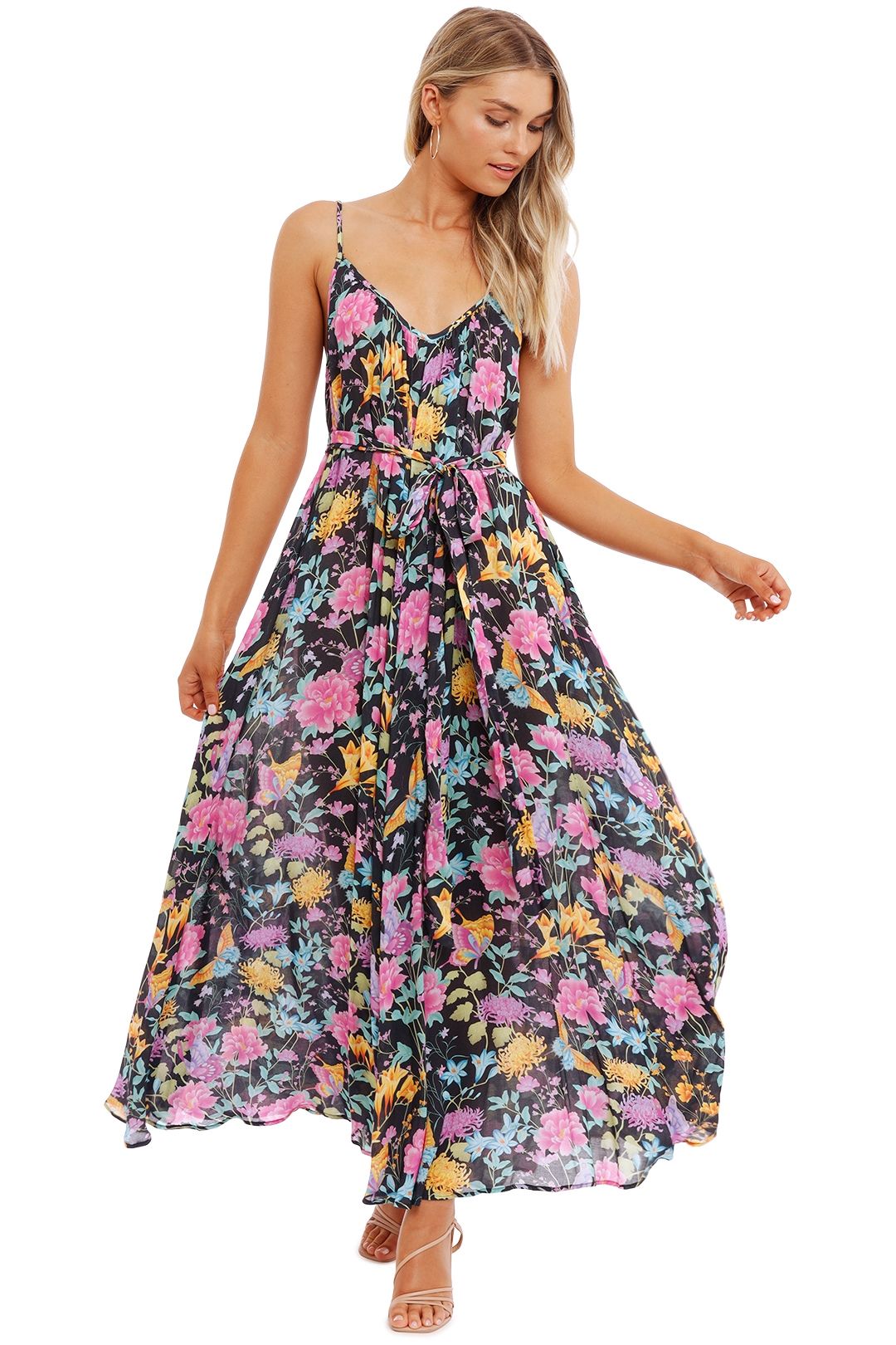 Hire Butterfly Strappy Maxi Dress in Firefly Spell GlamCorner