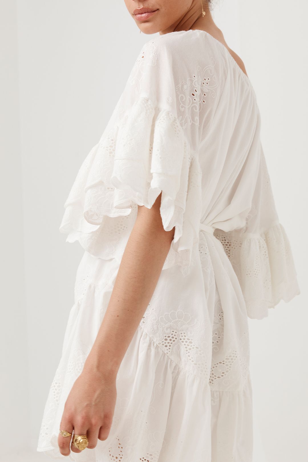 White broderie anglaise smock dress on sale