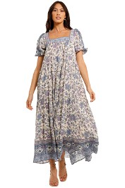 Spell Folk Song Square Neck Gown Sky