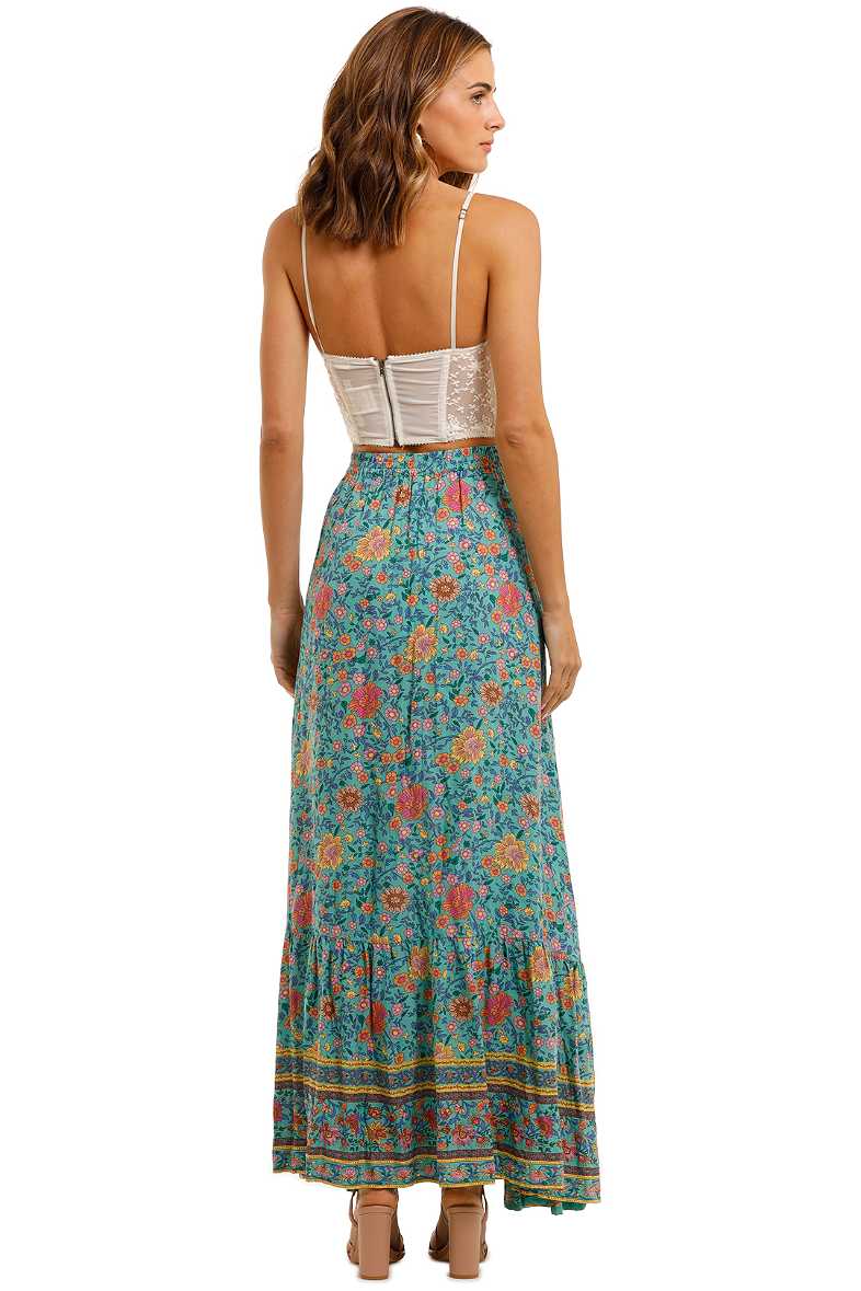 Hire Folk Town Button Down Skirt in Turquoise | Spell | GlamCorner 