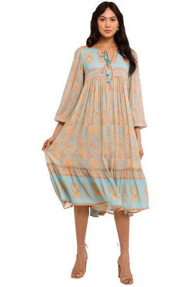 Hire Juniper Boho Midi Dress in Eggshell Blue Spell GlamCorner