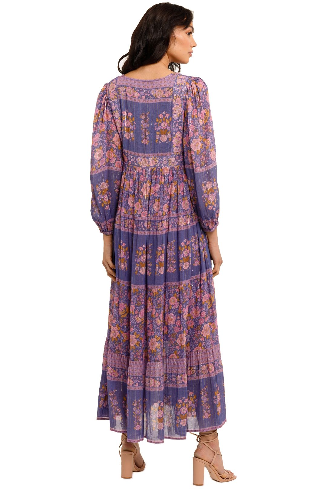 low cut back maxi dress Modal Square-Neck Low Back Maxi Dress in Plum