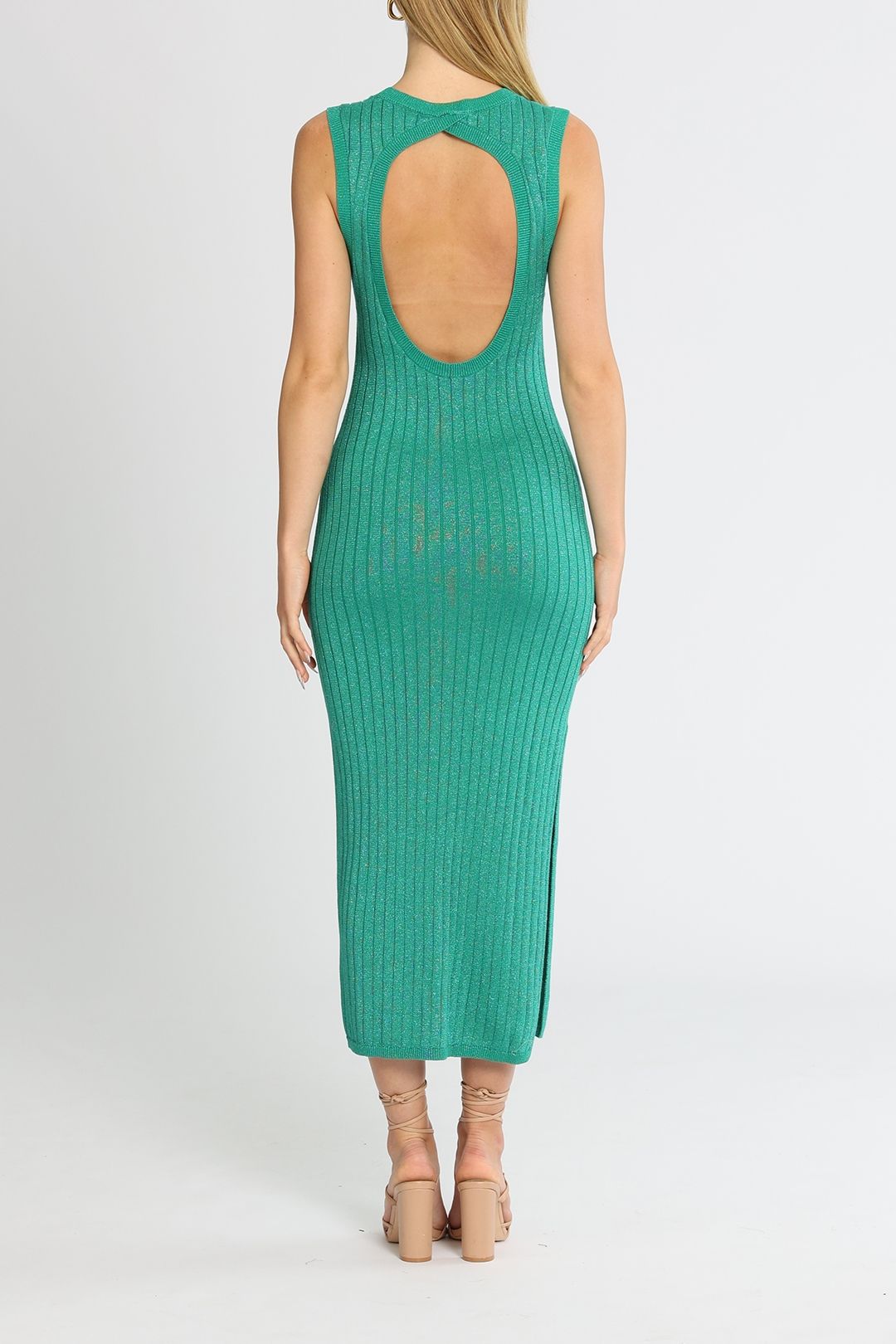green emerald velvet dress Spell Elysian Strappy Maxi Dress main image 1