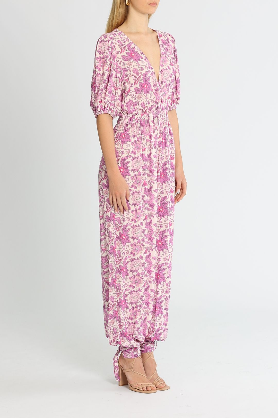 Spell Mossy Jumpsuit Lilac V Neckline