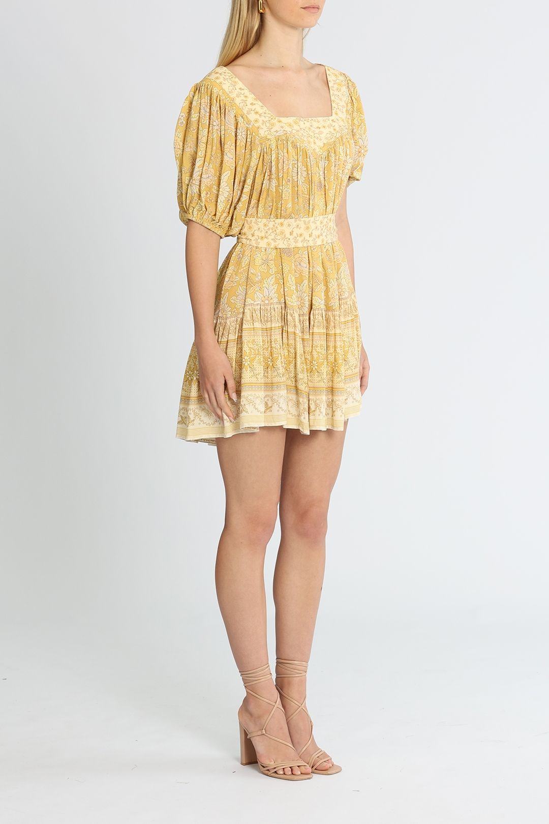 Spell Mossy Mini Dress Lemonade Puff Sleeves
