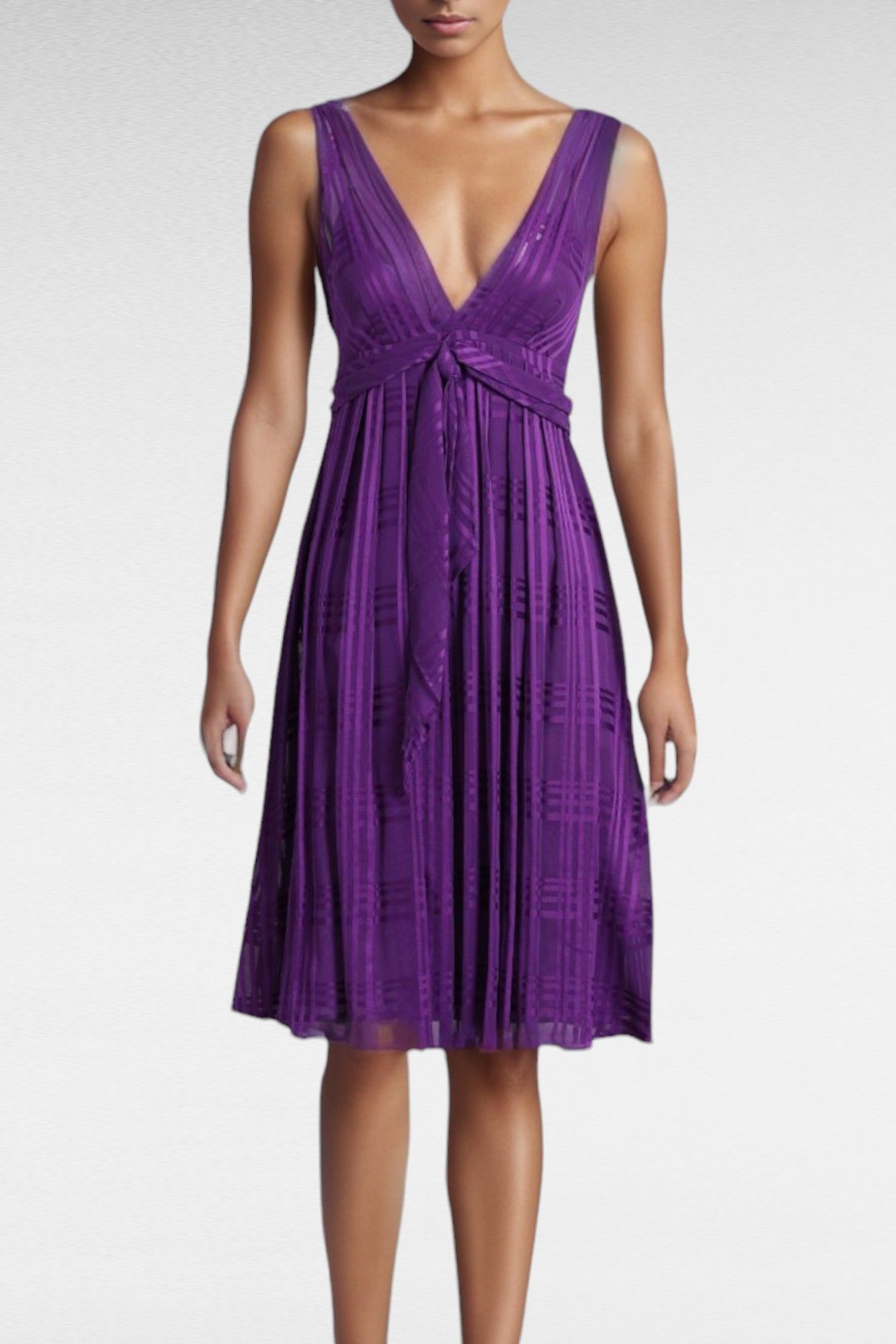 Purple plunge dress clearance