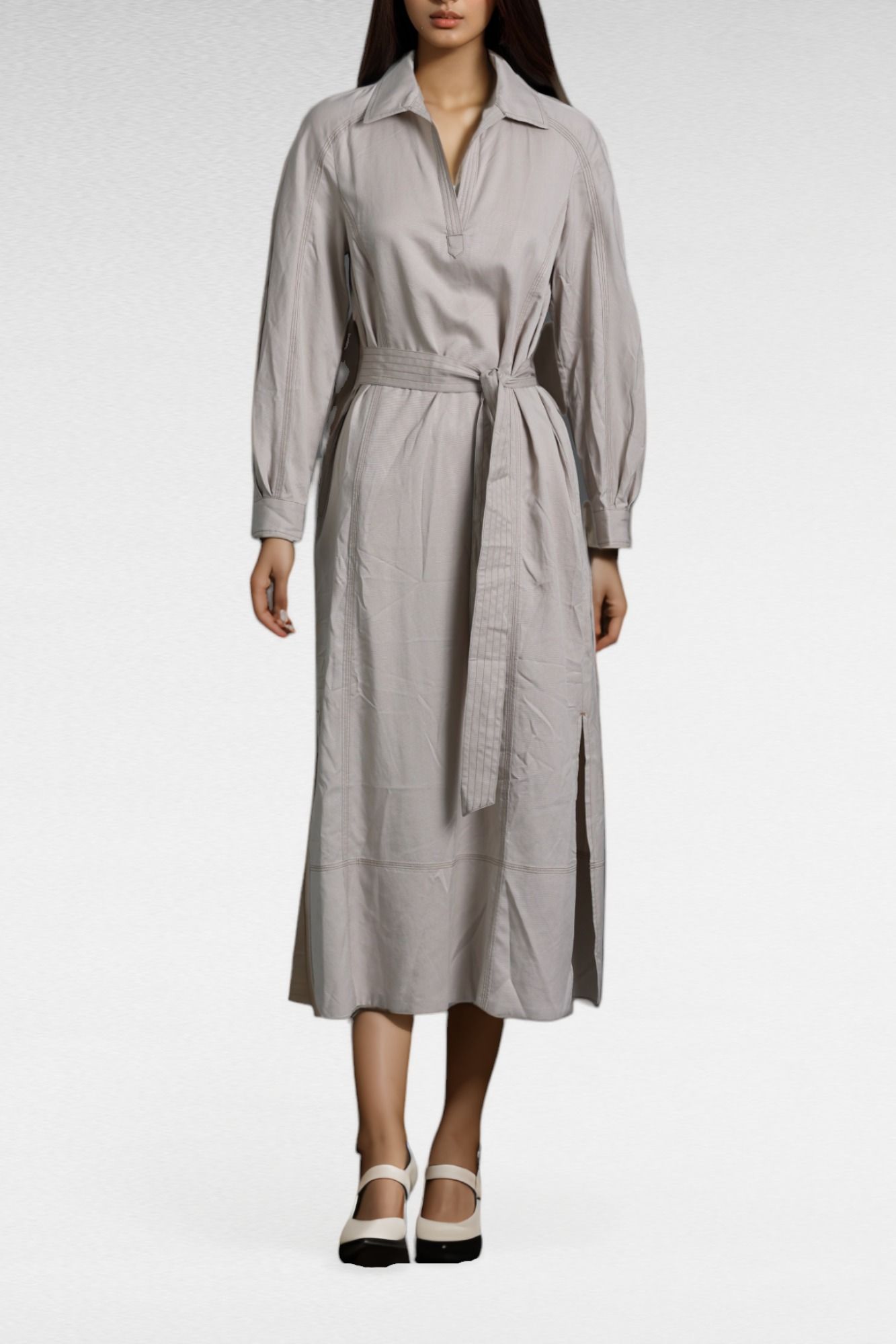Hire Shirt Midi Dress in Beige Sportscraft GlamCorner