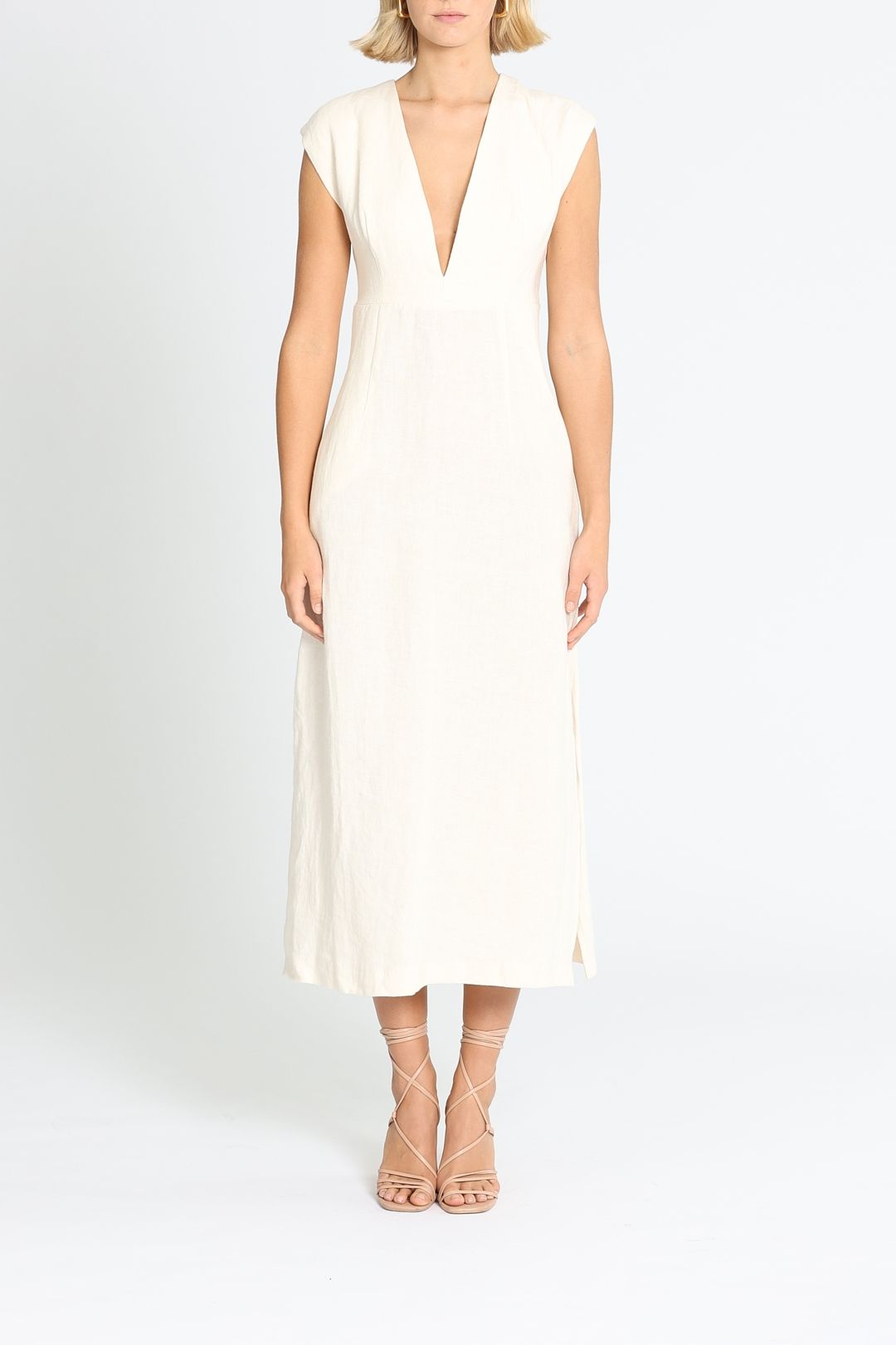 ST AGNI Origami Dress Ivory Midi